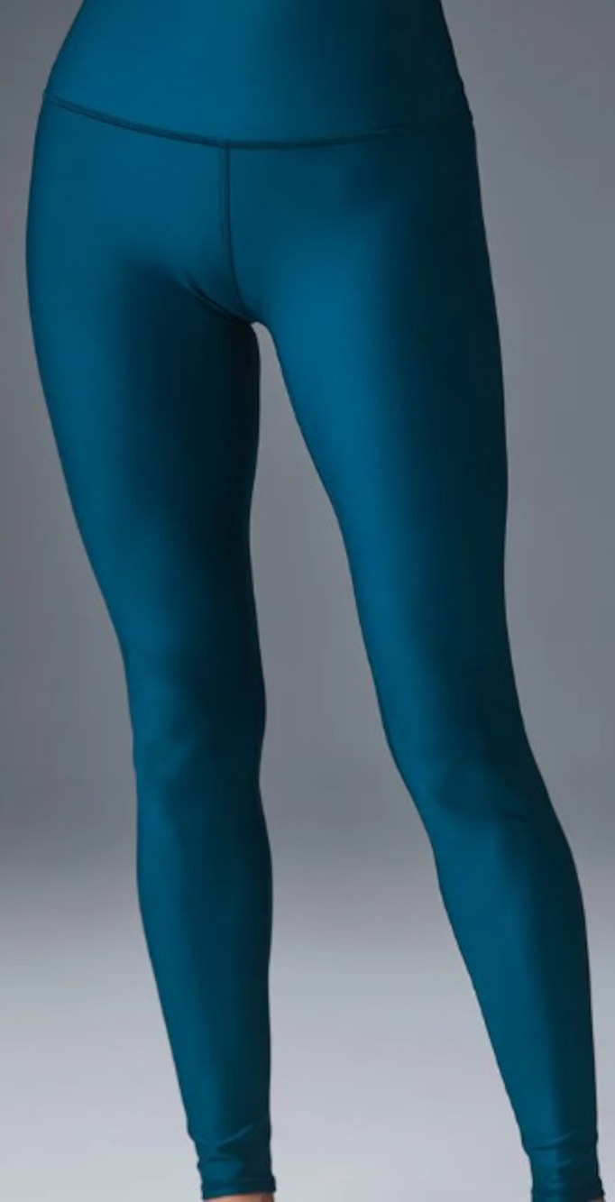 Alo High-waist Airlift Leggings Y2K babydoll metalic Small blue A010324